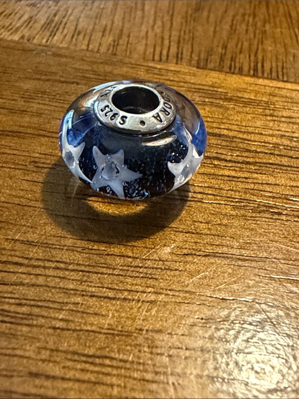 Pandora Sterling Silver Blue Glass Star Bead Charm